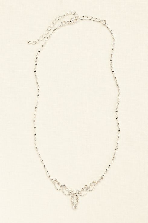 Mini Delicate Scalloped Necklace with Crystals Image 1