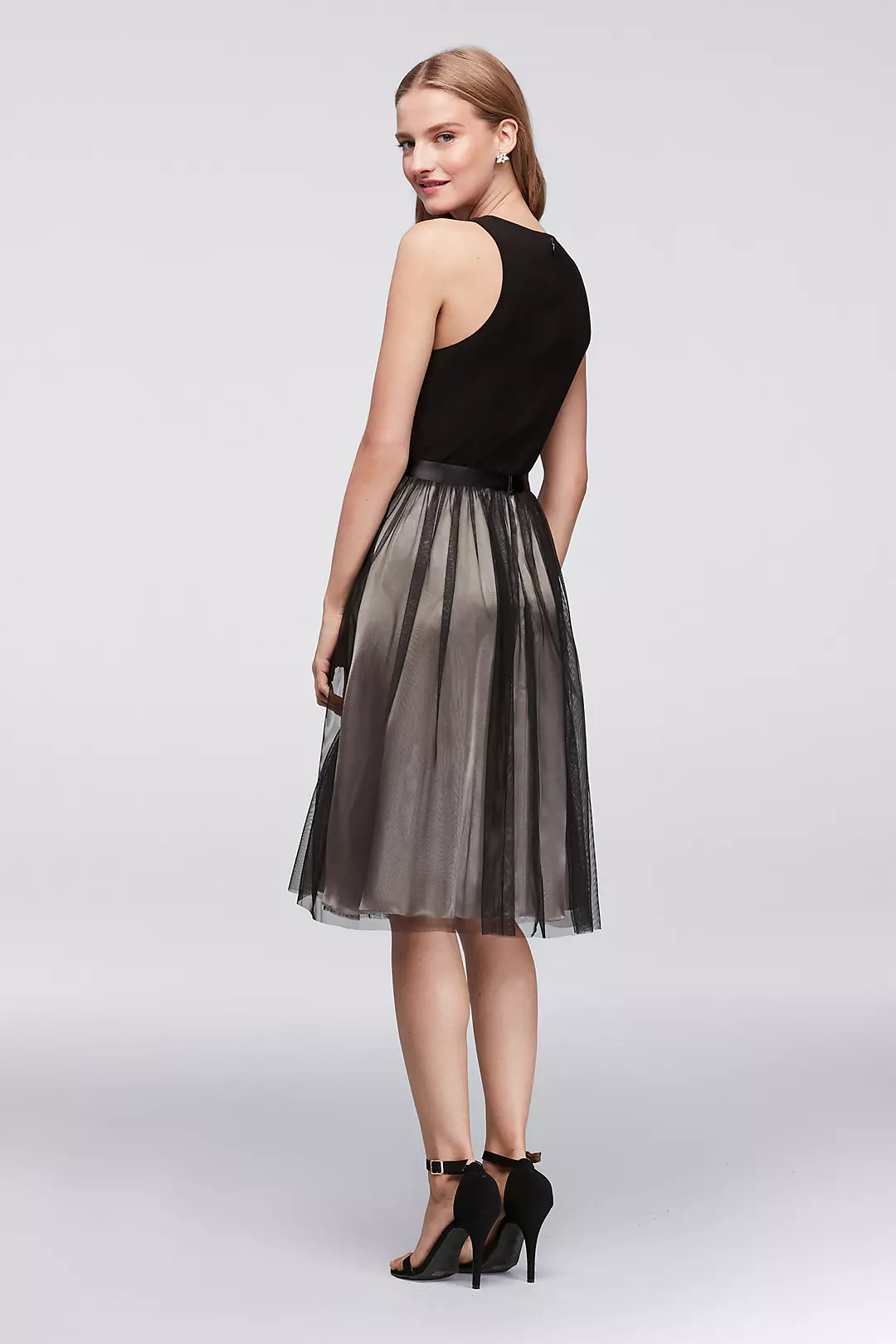 Jeweled Jersey Dress with Sheer Mesh Skirt Image 2