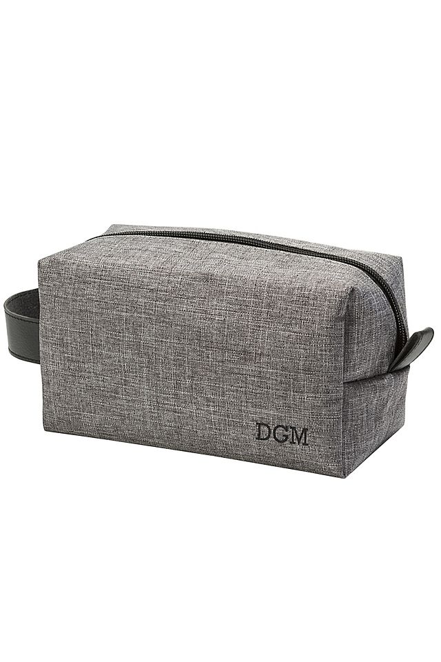 Personalized Grey Dopp Kit Image 1
