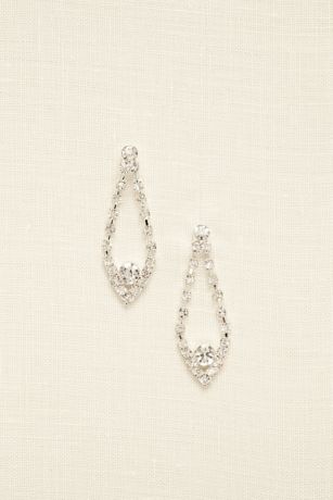 Silver Rhinestone Crystal Long Tassel Earrings Bridal Drop Dangling Ea –  TulleLux Bridal Crowns & Accessories