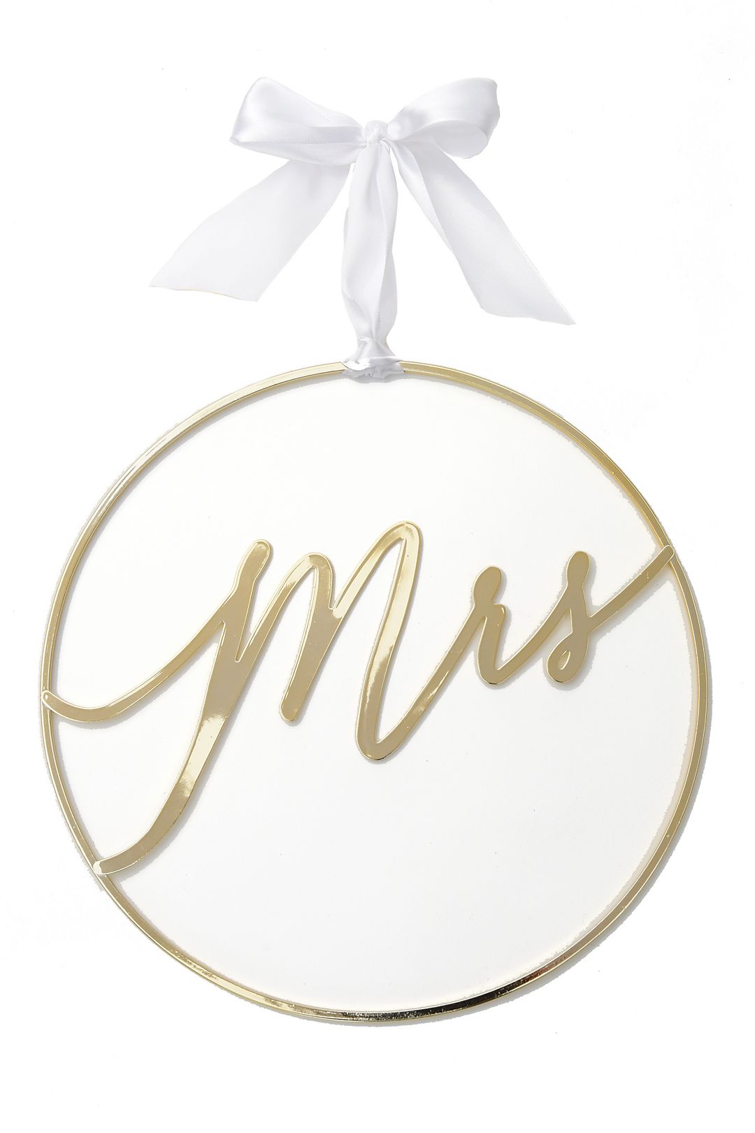 Mrs Gold-Tone Hoop Chair Sign with Bow Image 1