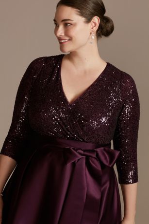 Sequin Surplice Dress