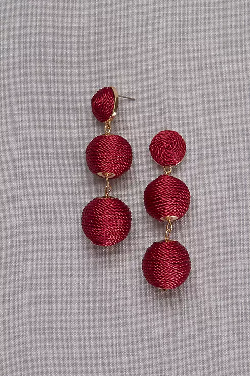 Thread-Wrapped Orb Drop Earrings Image 1