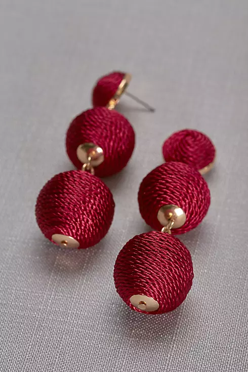 Thread-Wrapped Orb Drop Earrings Image 2