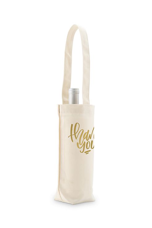 Thank You Canvas Wine Tote Bag Image 3