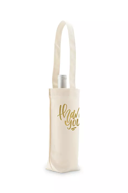 Thank You Canvas Wine Tote Bag Image 3