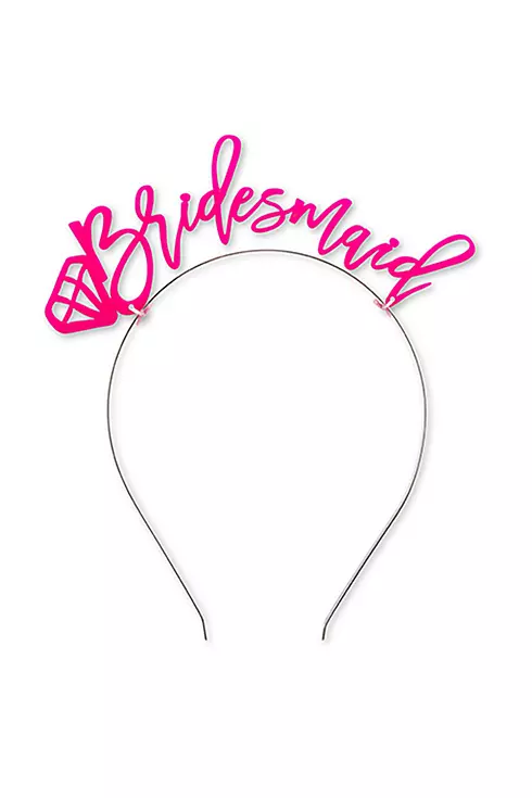 Hot Pink Bridesmaid Bachelorette Party Headband Image 1