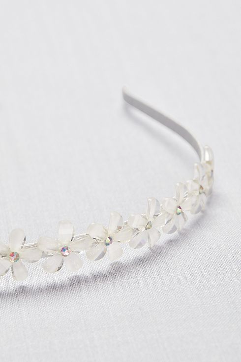 Blooming Flower Girl Headband with Crystal Centers Image 3