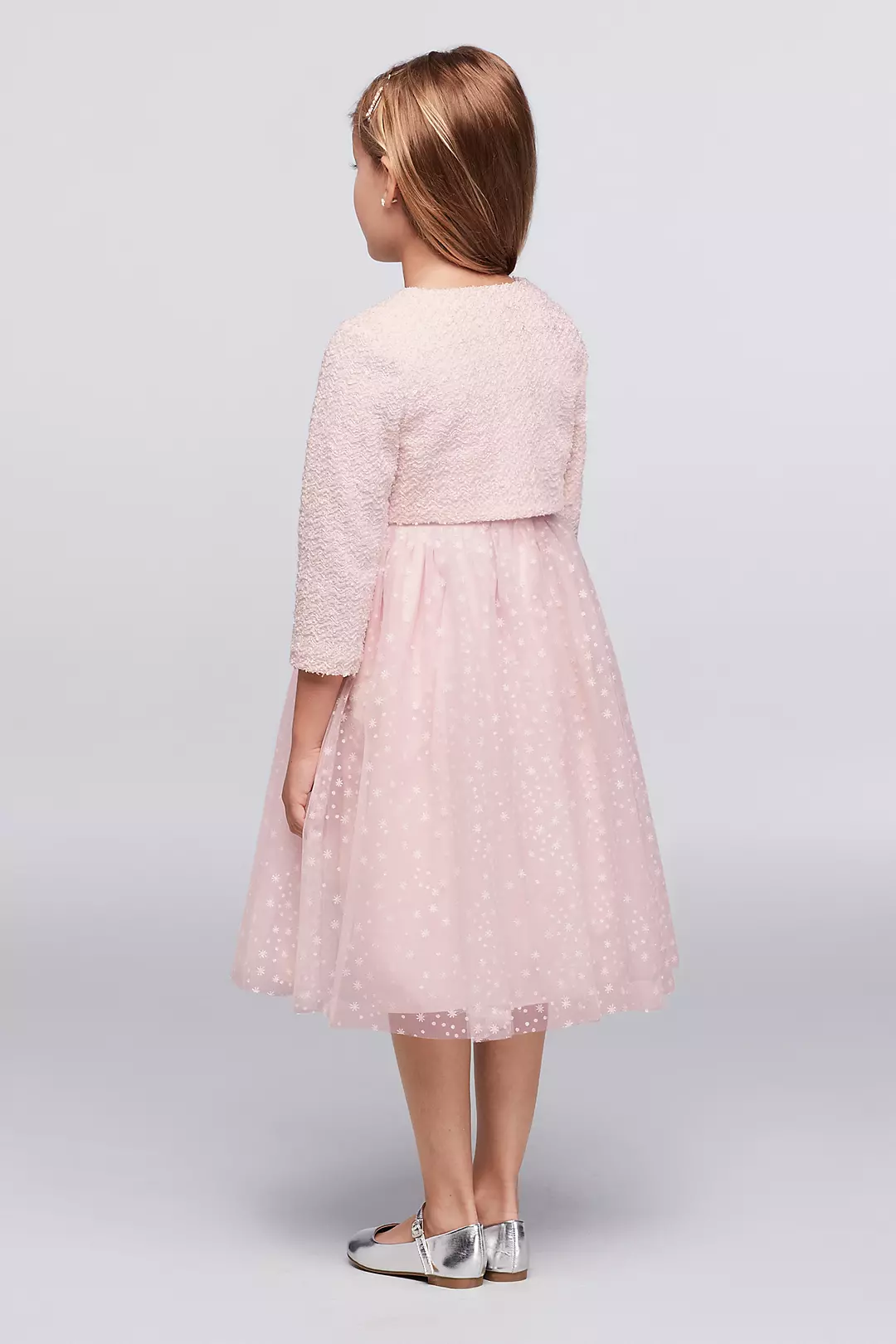 Snowflake Tulle Dress with Fuzzy Cardigan Image 2