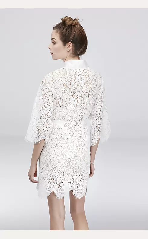 White Bridal Lace Robe Image 2
