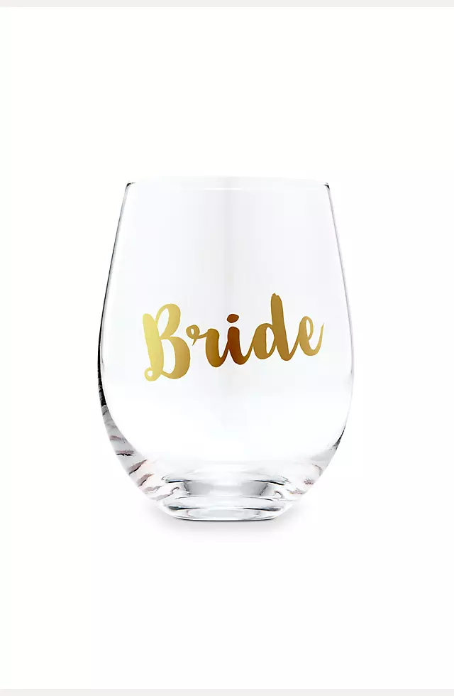 Bride Stemless Toasting Wine Glass Image