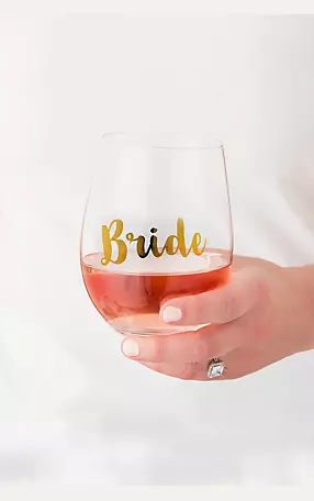 Bride Stemless Toasting Wine Glass Image 4