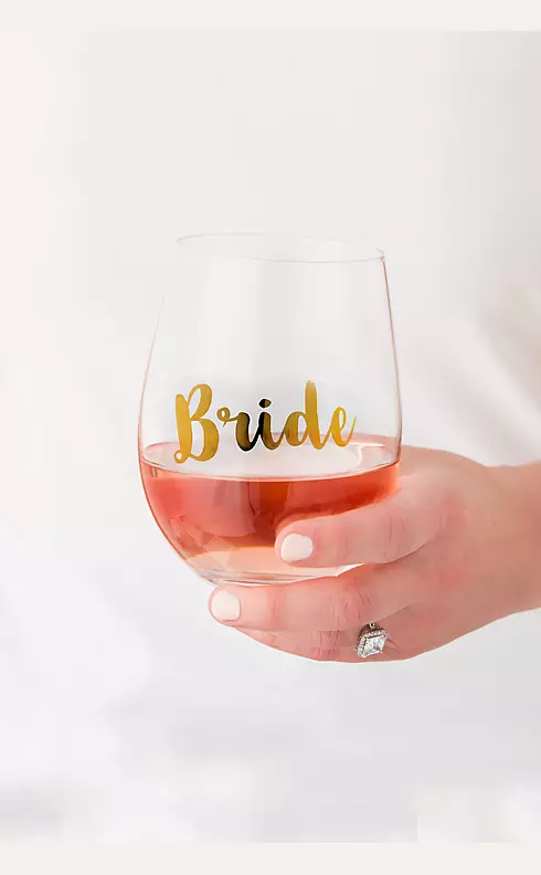 Bride Stemless Toasting Wine Glass Image 4