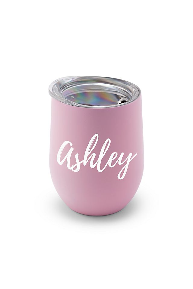 Personalized Calligraphy Stemless Travel Tumbler Image 3