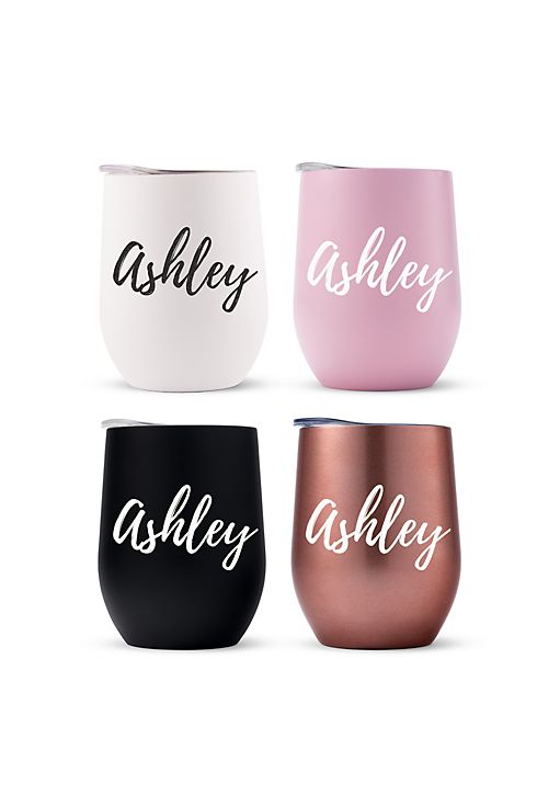 Personalized Calligraphy Stemless Travel Tumbler Image 4
