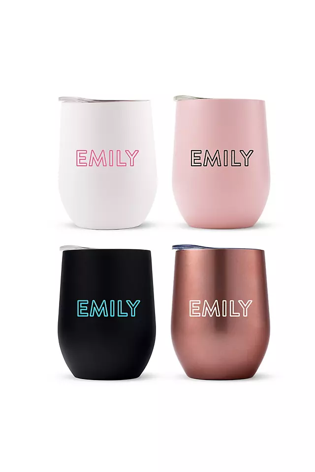 Personalized Name Stemless Travel Wine Tumbler Image 3