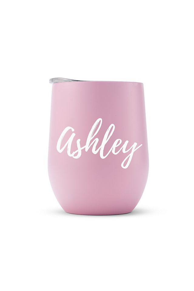 Personalized Calligraphy Stemless Travel Tumbler Image 2