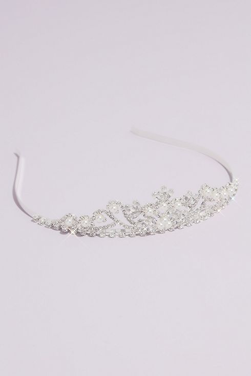 Floral Crystal and Pearl Flower Girl Tiara Image 2