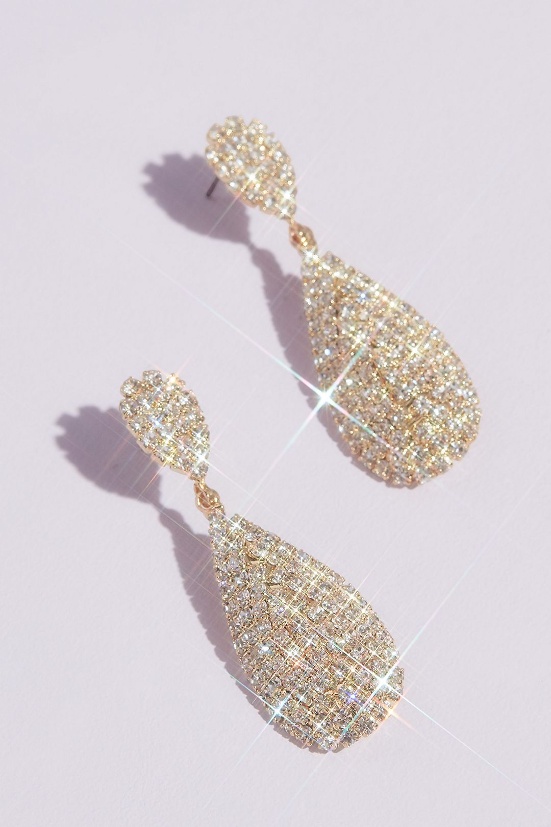 Teardrop Crystal Drop Stud Earrings Image 1