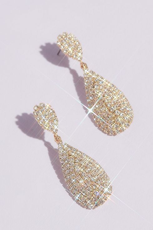 Teardrop Crystal Drop Stud Earrings Image