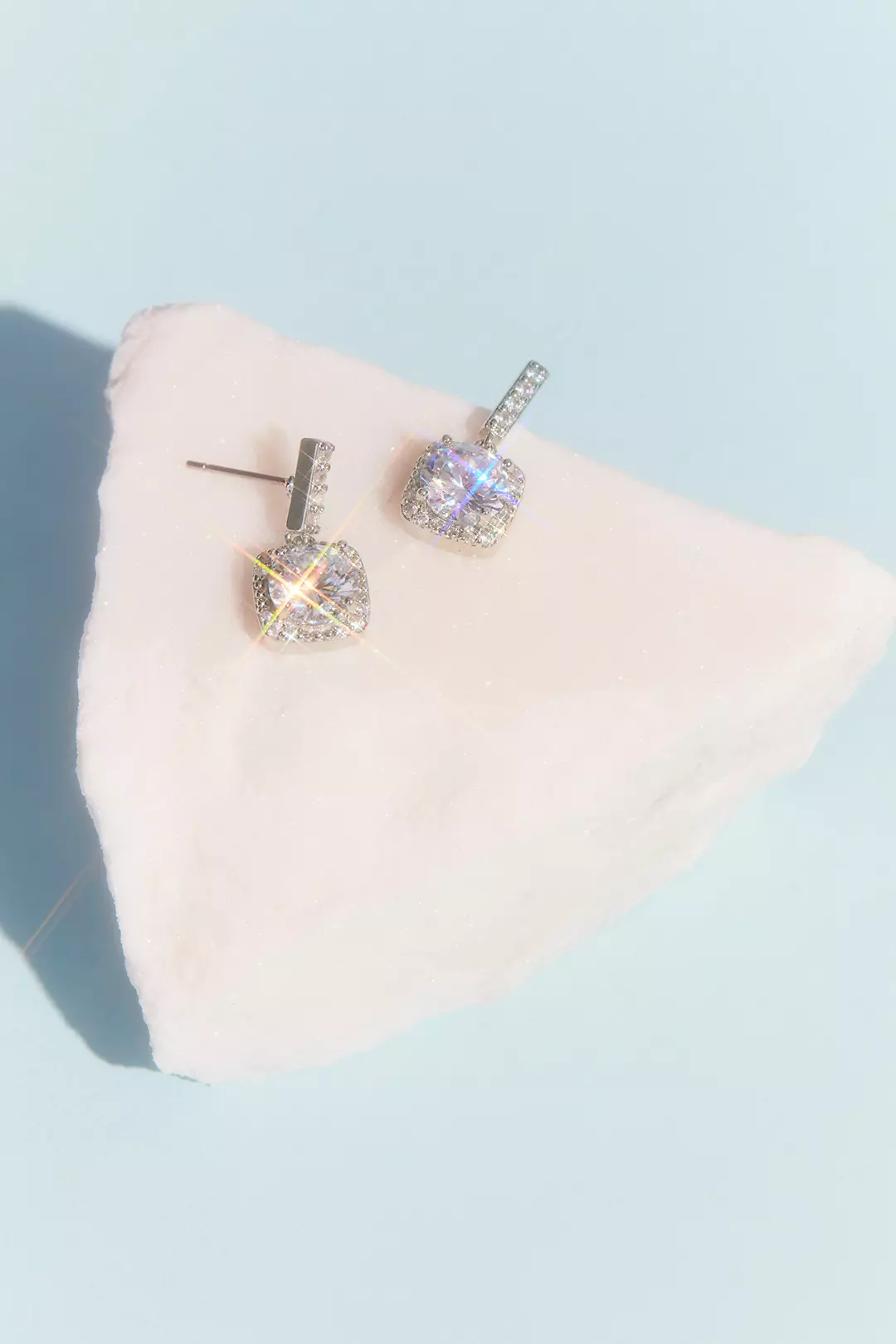 Statement Crystal Stud Earrings with Pave Halo Image