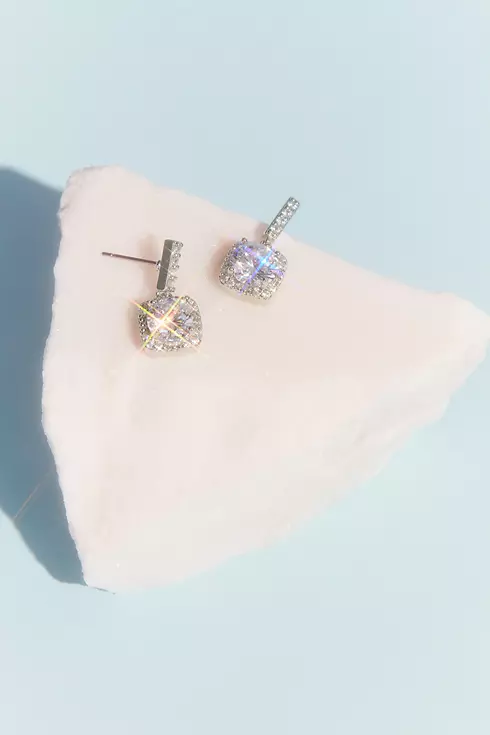 Statement Crystal Stud Earrings with Pave Halo Image 1