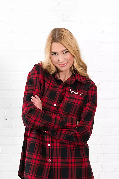 Personalized Embroidered Plaid Button Down Shirt Image 4