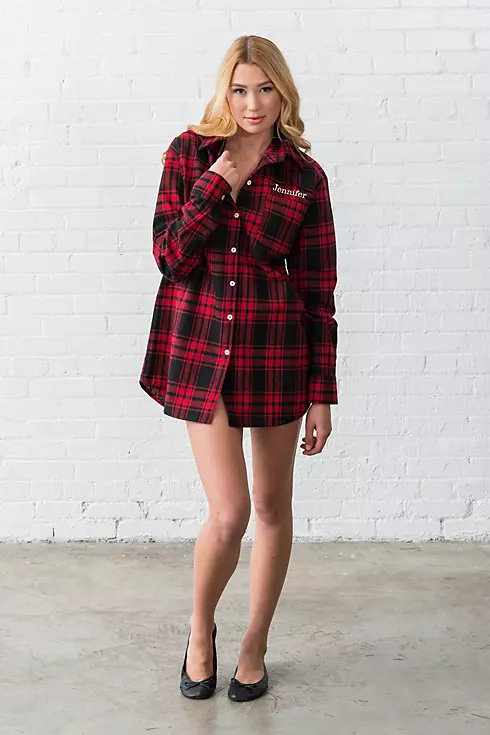Personalized Embroidered Plaid Button Down Shirt Image 2