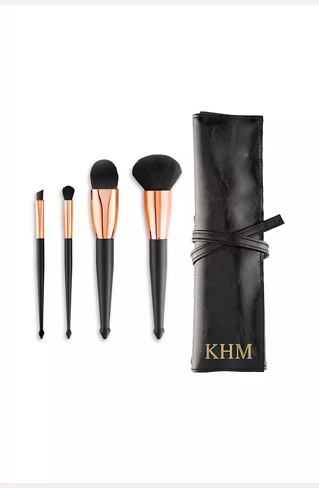 Personalized Makeup Brush Set and Roll Pouch