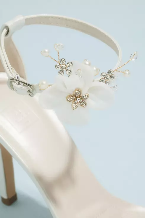 Chiffon Flowers with Crystals Shoe Clips Image 4