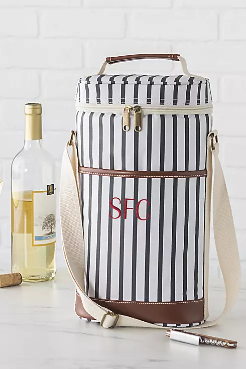 Personalized Striped Wine Cooler Image 12