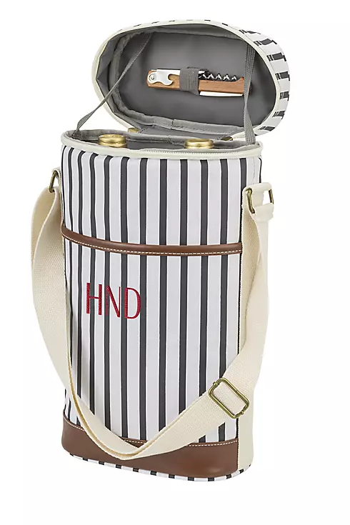 Personalized Striped Wine Cooler Image 1