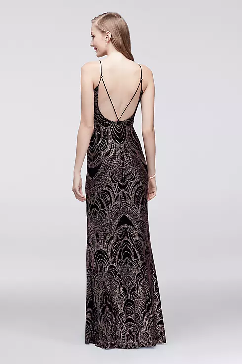 Long Slip Dress with Glitter Print Image 2
