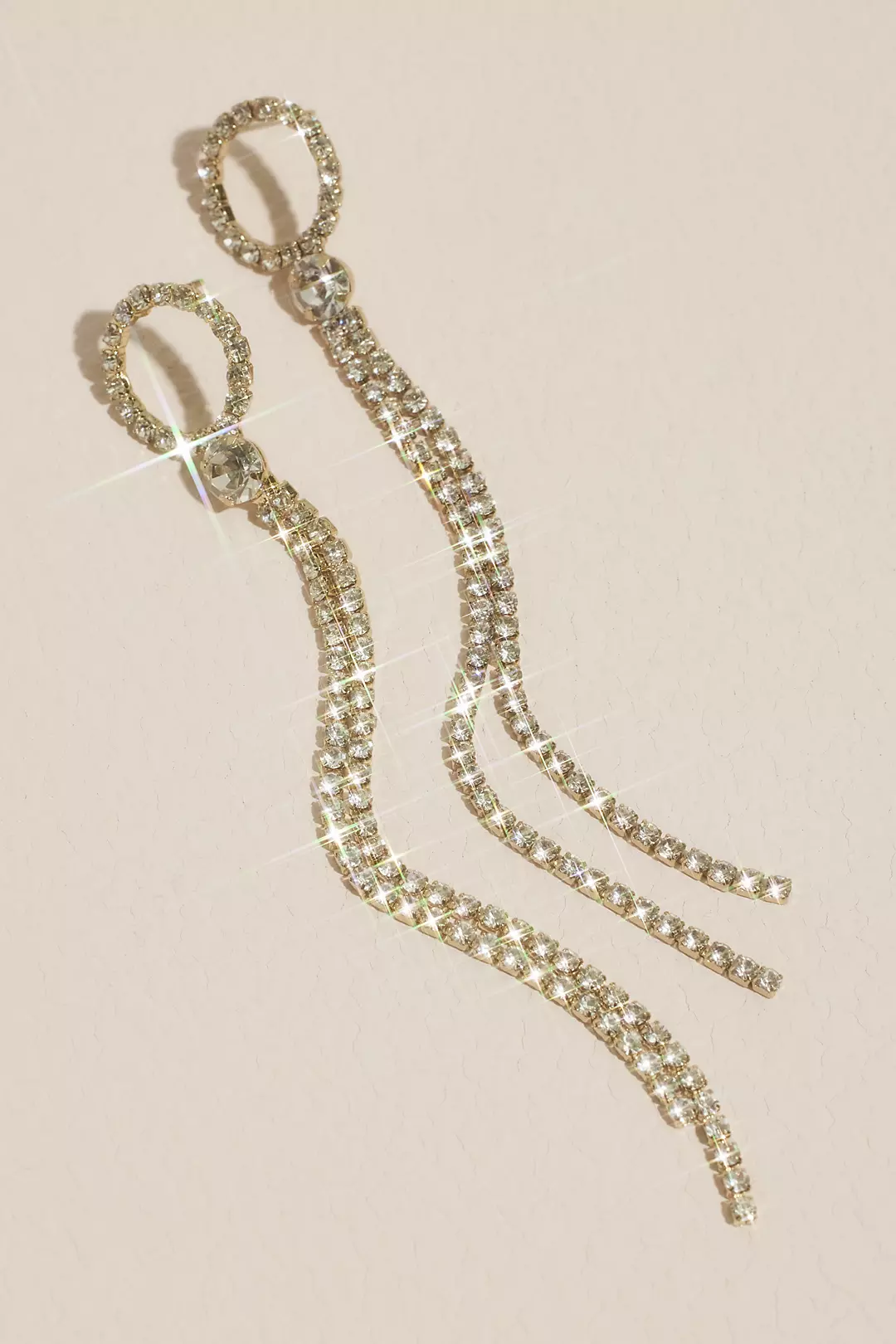 Cubic Zirconia Ring Tassel Earrings Image