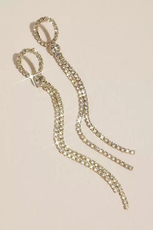 Cubic Zirconia Ring Tassel Earrings Image 1