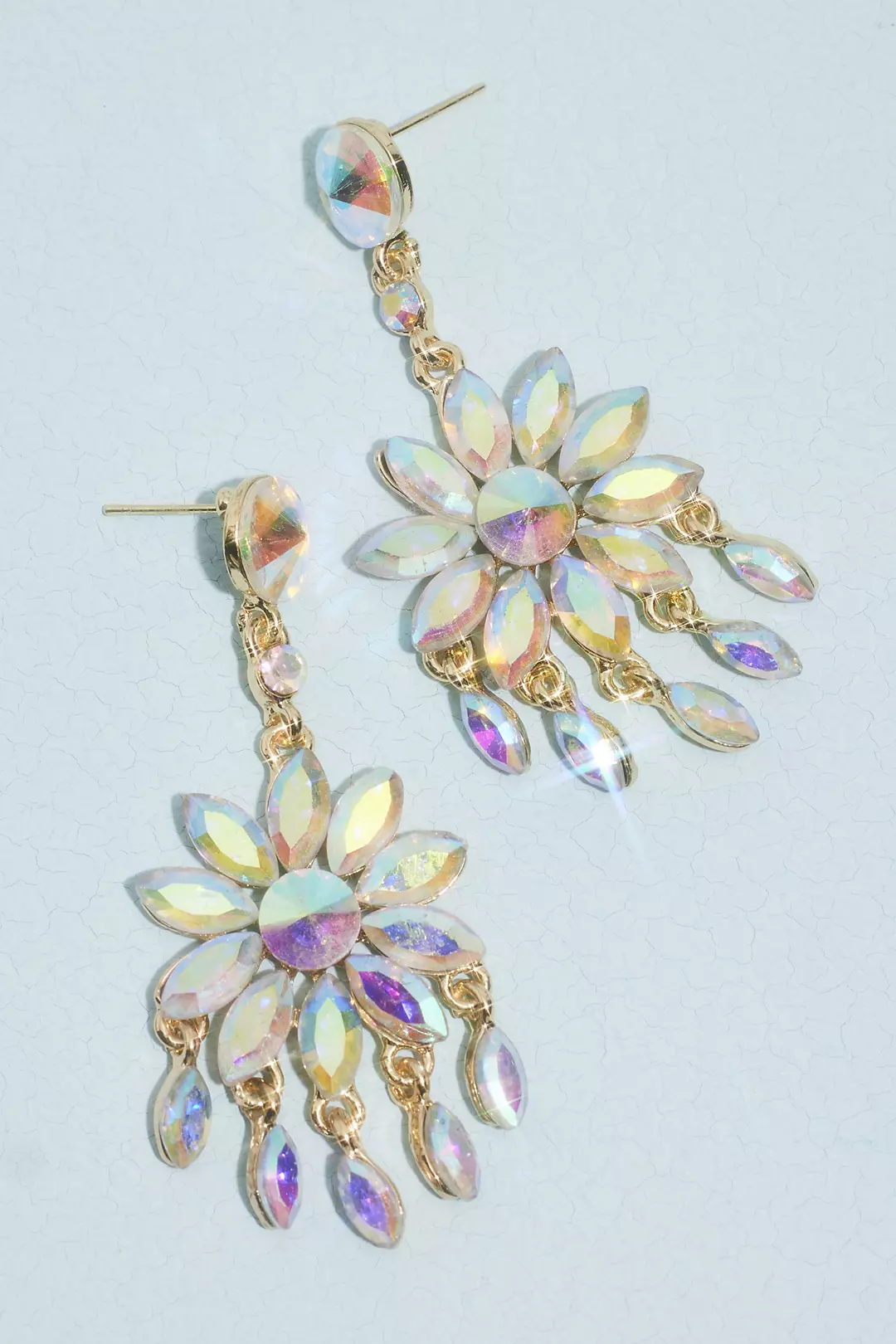 Iridescent Gem Cluster Chandelier Earrings Image