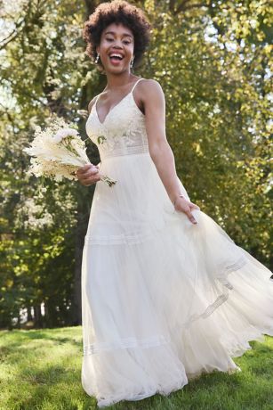 Corset Chiffon Dress From David s Bridal