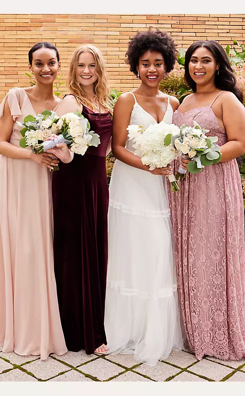 Corset Bodice Tiered Chiffon A-Line Wedding Dress Image 7