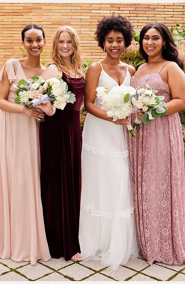 Corset Bodice Tiered Chiffon A-Line Wedding Dress Image 7