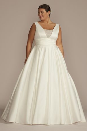 Satin Cummerbund Ball Gown Wedding Dress David's Bridal