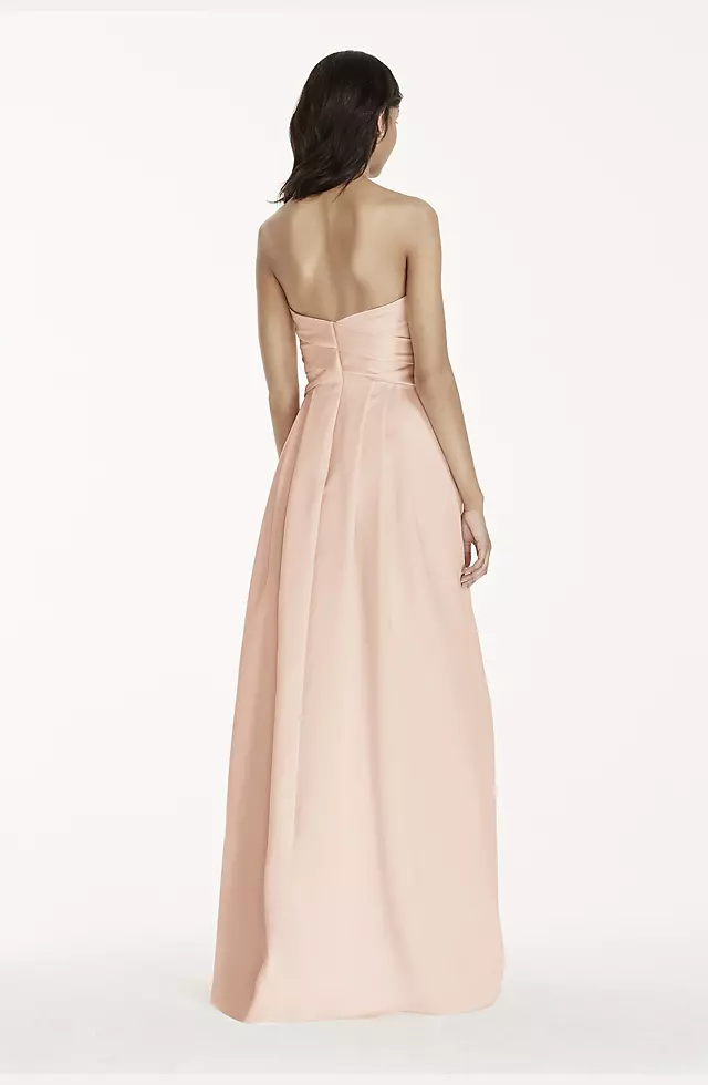 Strapless Satin Pleated Bodice Ball Gown Image 2