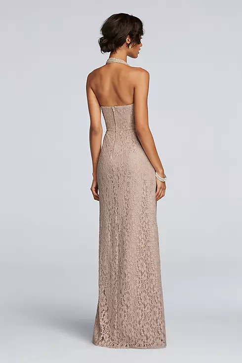 All Over Lace Halter Sheath Dress Image 2