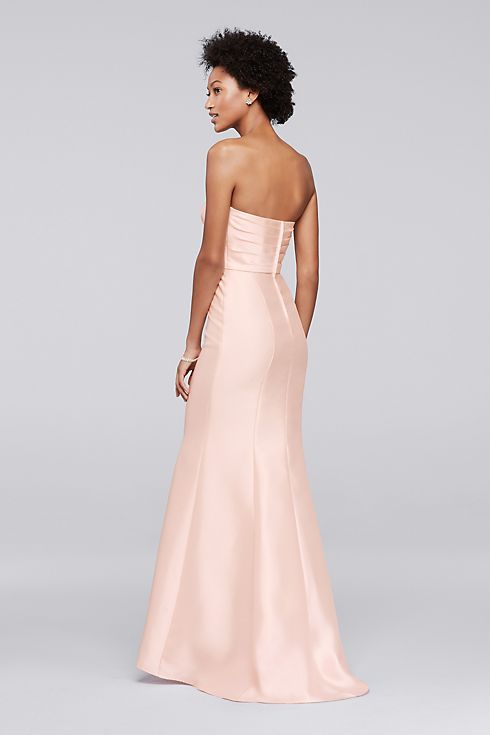 Structured Mikado Strapless Long Bridesmaid Dress Image 2