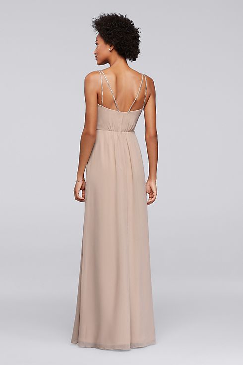 Long Bridesmaid Dress with Beaded Straps Image 2
