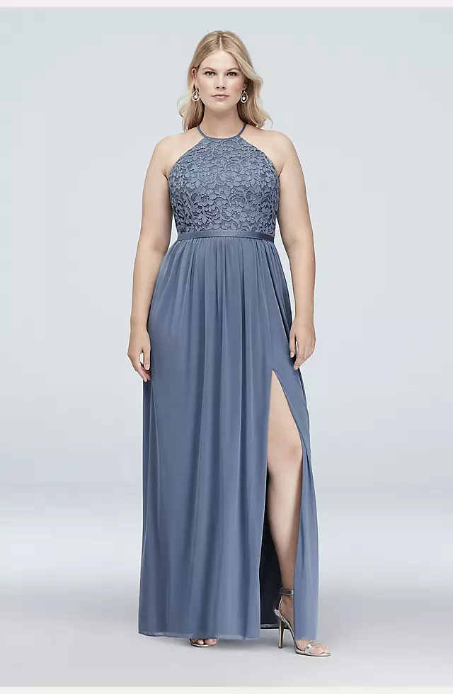 Open-Back Lace and Mesh Bridesmaid Dress Image 4
