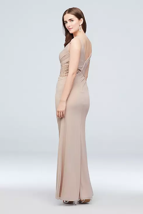 Tank Mesh Bridesmaid Dress with Lace Inset Image 3