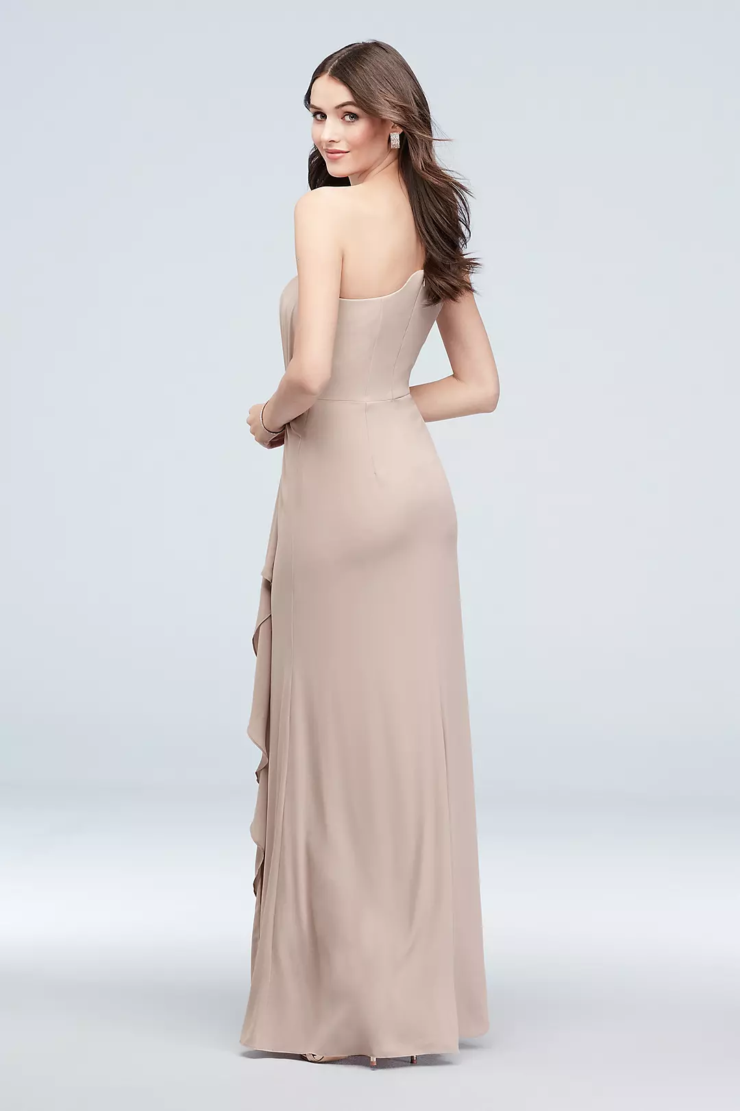 Twisted Knot Cascade One Shoulder Bridesmaid Dress Image 3