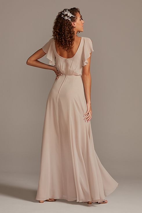Bridesmaid Dress with Flutter Sleeve Full Skirt Image 7