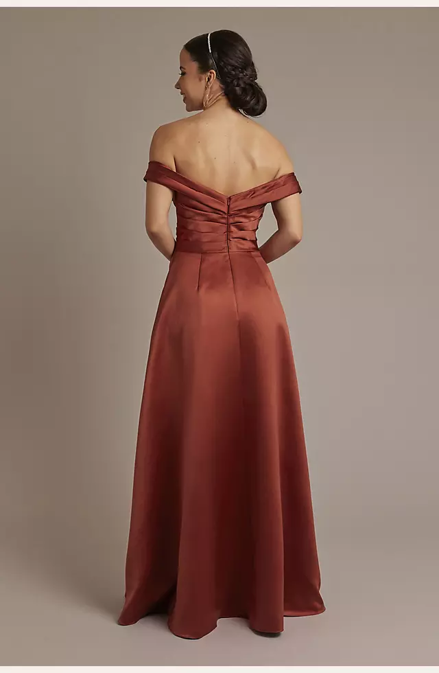 Satin Off-the-Shoulder Ball Gown Dress Image 2