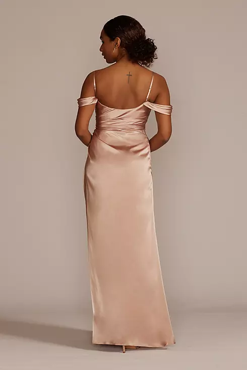 Charmeuse Cowl Bridesmaid Dress with Swag Sleeves Image 2